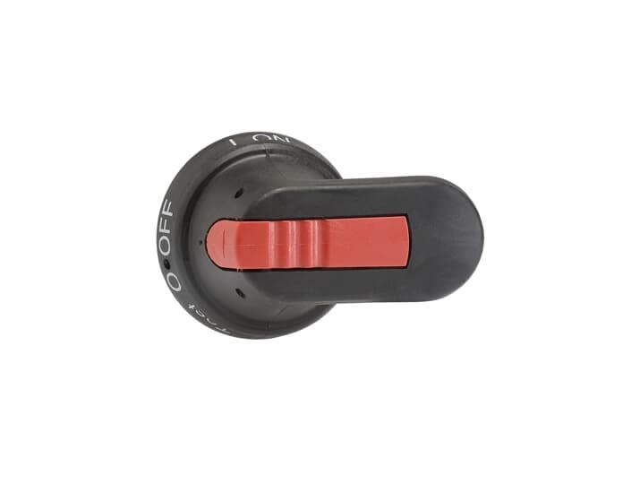 ABB - Poignée Pistolet noire 65mm pour Axe 6mm Symbole Terre