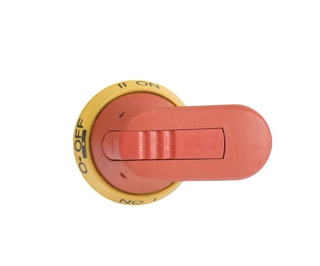 ABB - Poignée Rouge Jaune I 0 Ii 65mm pour Axe 6mm