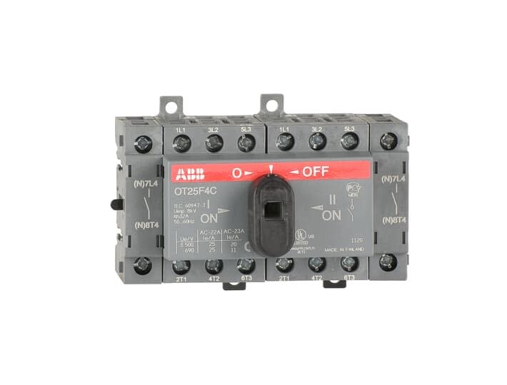 ABB - Inverseur Source Manuel 25A 4Pôles montage Fond d'Armoire