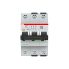 ABB - S300P-Disjoncteur 3P-2A-Courbe D-Pdc 25000A-230/400VAC 100kA-3 modules