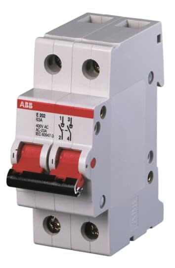 ABB - Interrupteur modulaire (E200) 2 Pôles 125A levier Rouge
