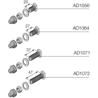 ABB - Vis M8 L = 27 mm pour Barres Profilé avec Capuchons de Vis (12 Pcs)