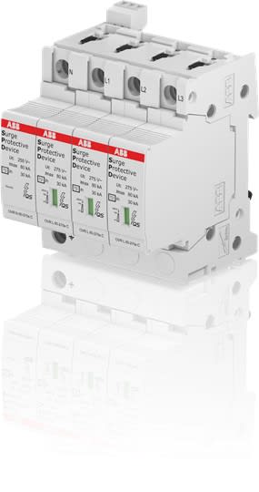 ABB - Parafoudre OVR T2 -3P+N - Imax 80kA -400V - av. Réserve Sécu. - av. TS - TT/TNS