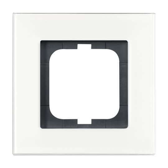 ABB - Cadre 1 Poussoir Verre Blanc Carat