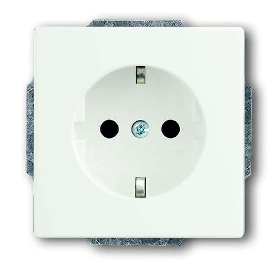 ABB - Prise SCHUKO Blanc mat