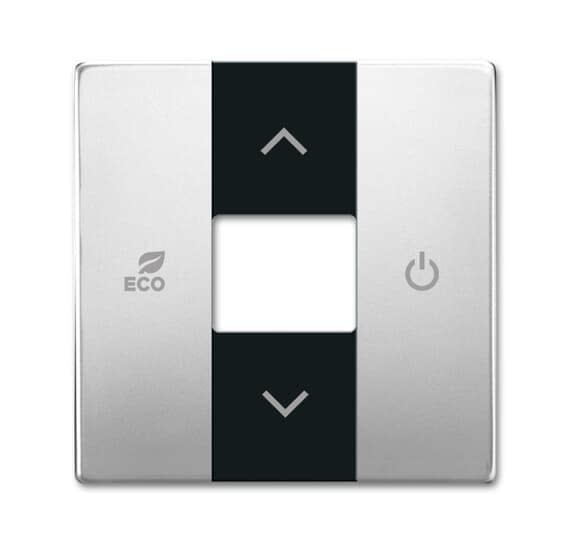 ABB - Enjoliveur Thermostat Dérogation Face Avant Pure Stainless Steel