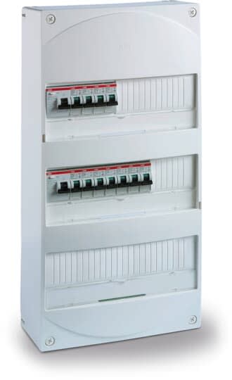 ABB - TABPC2RAUTO Tableau électrique Précâblé 3 Rangées 2xID63A -11 Disj. 4.5kA Auto