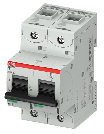 ABB - S802PV-SP5 - Disjoncteur modulaire PV - 2P - 5A - 800VDC - Icu 5kA - 3 mod.