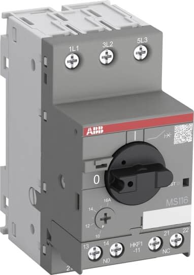 ABB - Disjoncteur moteur MS116 6.30 à 10.00A-Img 150.00A-50Ka+1No+1NF