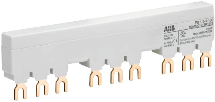 ABB - Peigne d'alimentation 100A Max pour 3 MS116/132 avec 1 contact auxilliaire