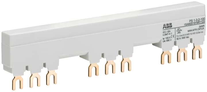 ABB - Peigne d'alimentation 100A Max pour 3 MS116/132 avec 2 contacts auxilliaires