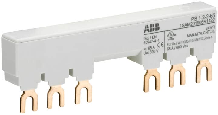 ABB - Peigne d'alimentation 65A Max pour 2 MS116-MS/MO132 avec 2 contacts auxilliaires