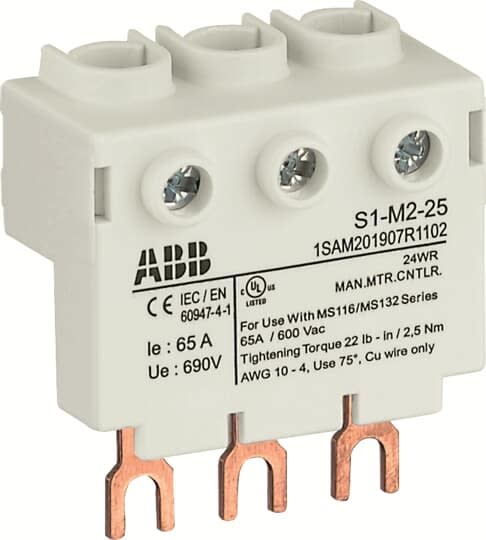 ABB - Bornier Alim. 65A Max pour Disj. MS116-MS/MO132-Haut