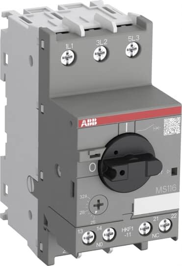 ABB - Disjoncteur moteur MS116 20.00 à 25.00A-Img 375.0A-10Ka+1No+1NF
