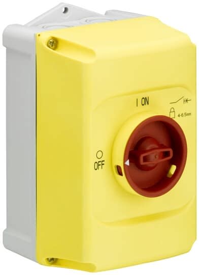 ABB - Coffret IP65 pour MS116-MS/MO132-Boit. Jaune poignée Rouge