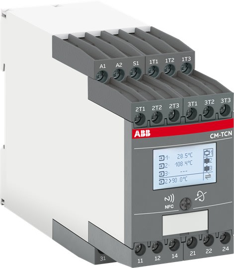 ABB - CM-TCN.012S Rel. de temp 3 sondes LCD+NFC 200..+850°C 24-240VAC/DC - Vis-Modbus