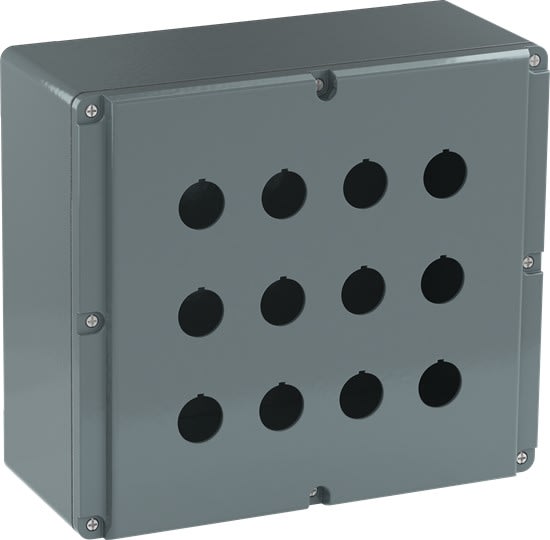 ABB - Boite à boutons Aluminium -12 trous - IP66 - Sans perçage PE