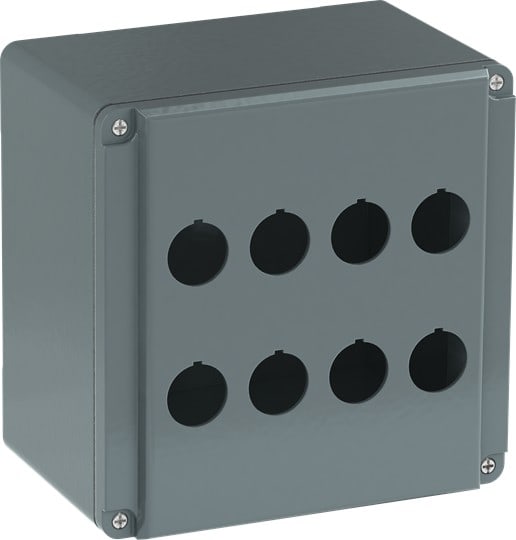 ABB - Boite à boutons Aluminium -8 trous - IP66 - perçage PE