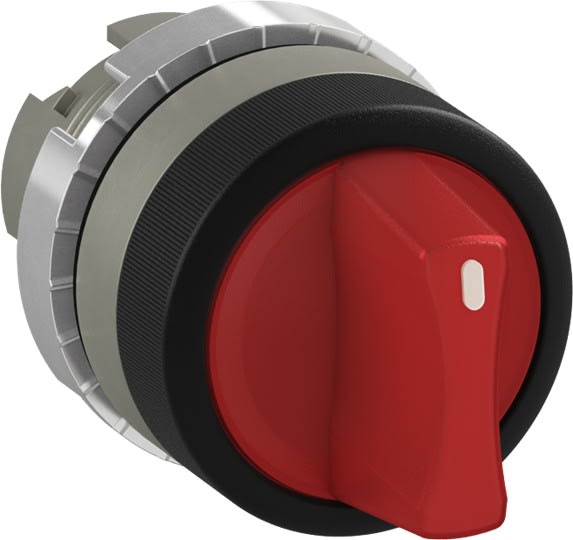 ABB - Boutons tournant 3-POS lumineux poignée courte Rouge Fixe/A impulsion