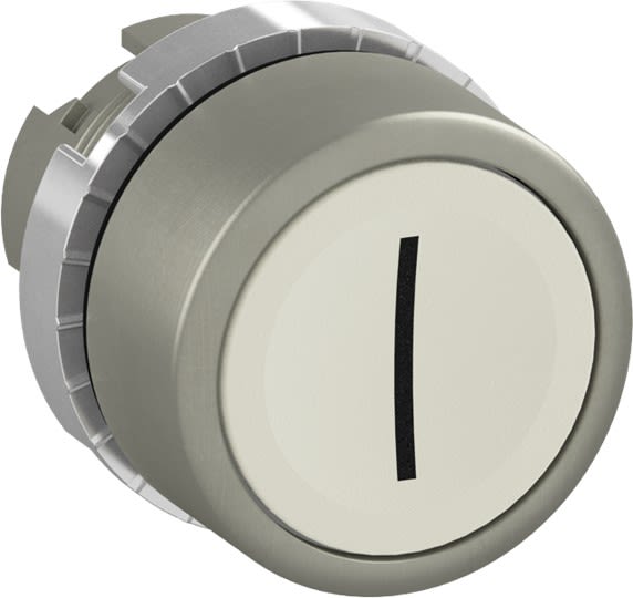 ABB - Bouton poussoir - Non lumineux - Affleurant - Blanc - Marquage I