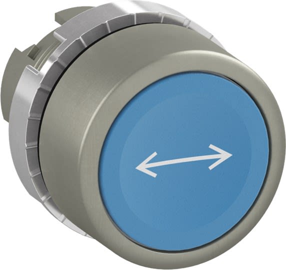 ABB - Bouton poussoir - Non lumineux - Affleurant - Bleu - Marquage <--