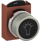 ABB - Bouton poussoir - Non lumineux - Affleurant - Noir - Marquage LIGHT