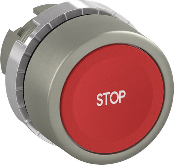 ABB - Bouton poussoir - Non lumineux - Affleurant - Rouge - Marquage STOP