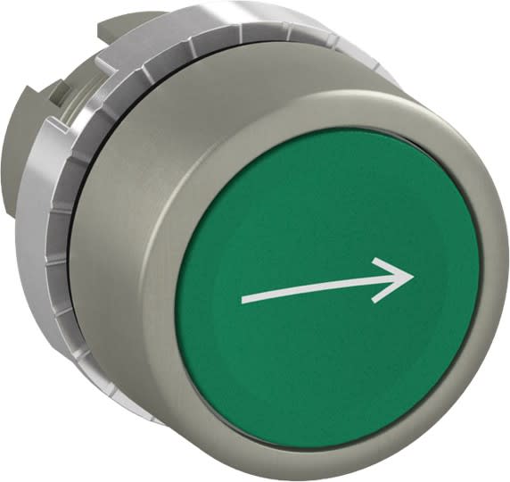 ABB - Bouton poussoir - Non lumineux - Affleurant - Vert - Marquage -->