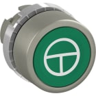 ABB - Bouton poussoir - Non lumineux - Affleurant - Vert - Marquage T