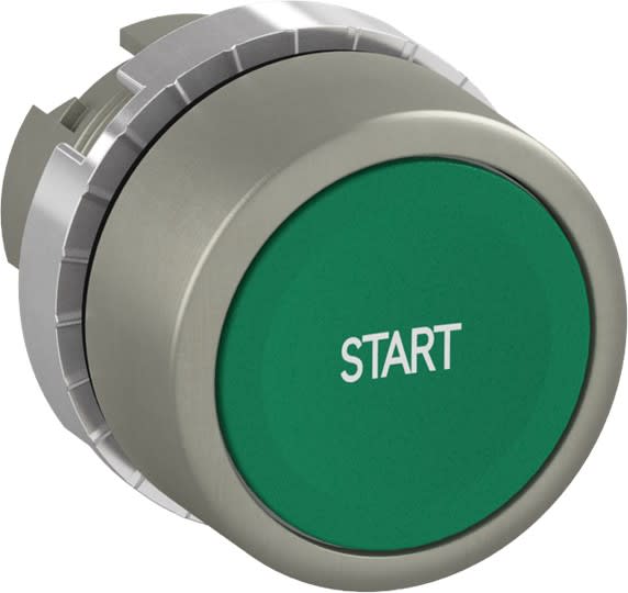 ABB - Bouton poussoir - Non lumineux - Affleurant - Vert - Marquage START