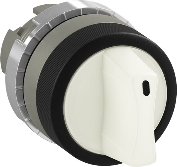 ABB - Boutons tournant 3-POS lumineux poignée courte Blanc Fixe