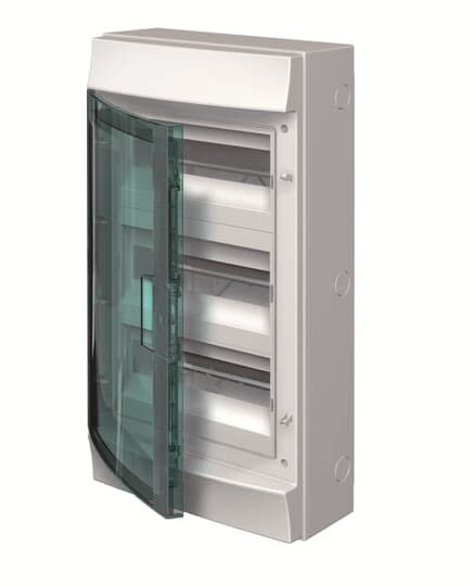 ABB - Mistral65H- Coffret Etanche-3R x 12 modules-Porte Transp.-RAL7035-750°c+Borniers