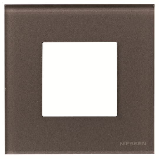 ABB - Zenit Plaque de Finition 1X2M Verre Cafe