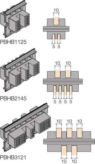 ABB - Support Jeu de barre Plat 2x10mm ou 3x10mm - L=100mm (x24Pces)