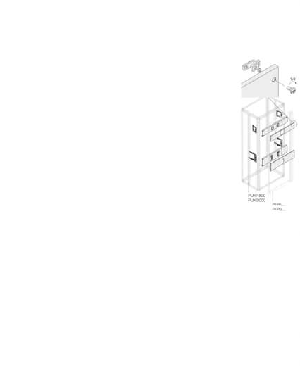 ABB - Kit Horiz. 2xXT2 3/4P Debro Socle Int. H=500mm L=400mm