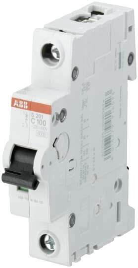 ABB - S200 Disjoncteur modulaire - 1P - 100A courbe C - 6000A/6kA (1 module)