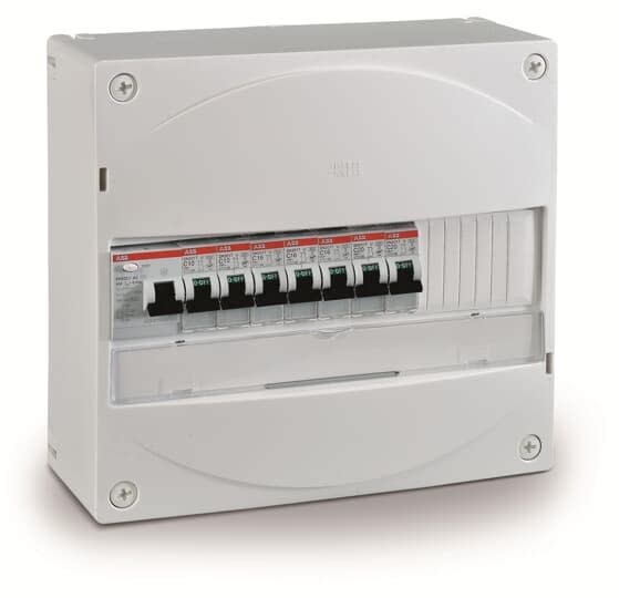 ABB - Tableau électrique Pré-équipé - 1 Rangée - 1ID 63A - 7 Disj. 4.5kA - Vis