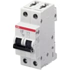 ABB - S200 Disjoncteur modulaire - 2P - 1.6A - Cbe D-6000A/10kA (2 modules)-peignable