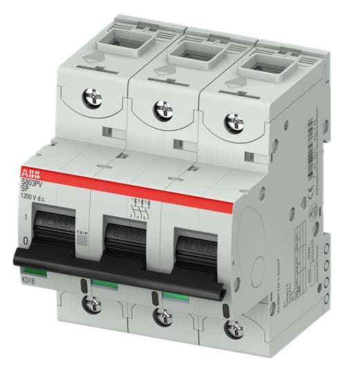 ABB - S803PV-SP5 - Disjoncteur modulaire PV - 3P - 5A - 1200VDC - Icu 5kA - 4,5 mod.