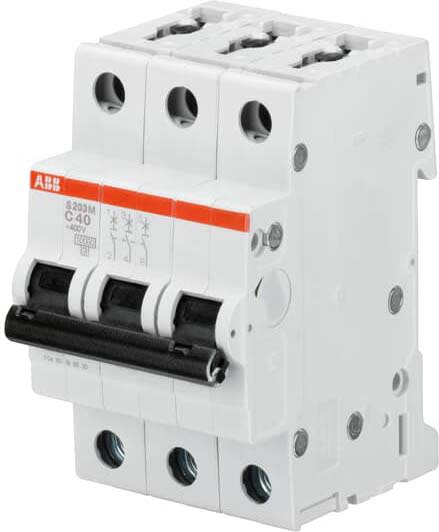 ABB - S200M Disjoncteur modulaire- 3P - 6A - Cbe K -10000A/15kA (3 modules)-peignable