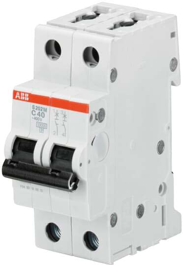 ABB - S200M Disjoncteur modulaire- 2P - 6A - Cbe D -10000A/15kA (2 modules)-peignable
