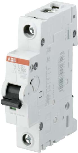 ABB - S200 Disjoncteur modulaire - 1P - 100A courbe B - 6000A/6kA (1 module)