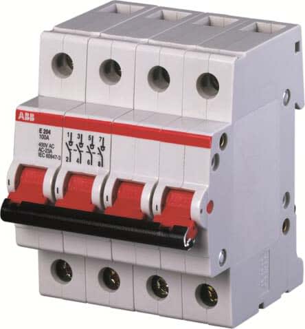 ABB - Interrupteur (E200) 4 pôles 80A Levier Gris