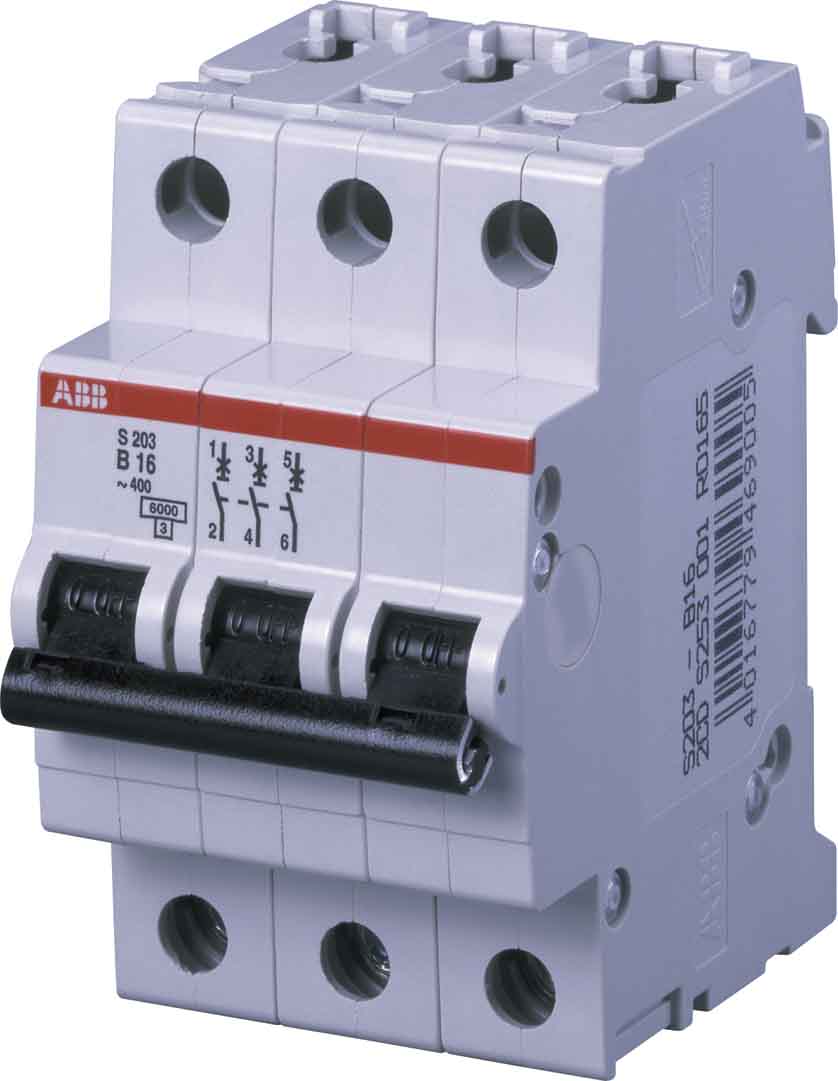 ABB - S200M Disjoncteur modulaire- 3P - 20A - Cbe K -10000A/15kA (3 modules)-peignable