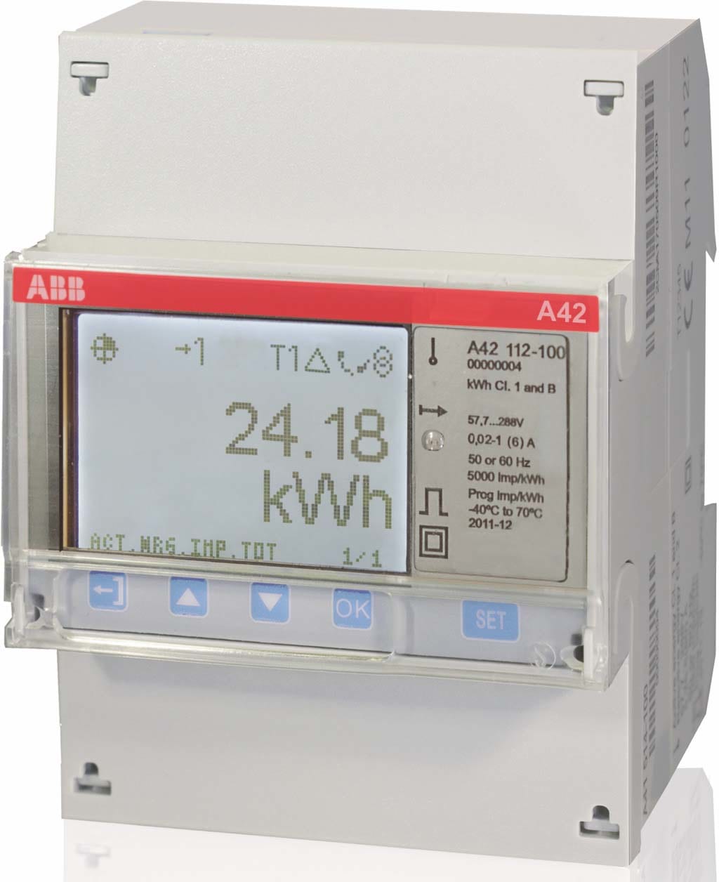 ABB - Compteur A42 Monophase Modbus Mesure InDirecte 6A Platin Mid
