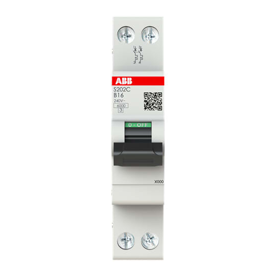 ABB - S200C Disjoncteur Compact - 2P - 16A - Cbe B - 6000A/10kA (1 module)-peignable