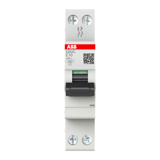 ABB - S200C Disjoncteur Compact - 2P - 10A - Cbe C - 6000A/10kA (1 module)-peignable