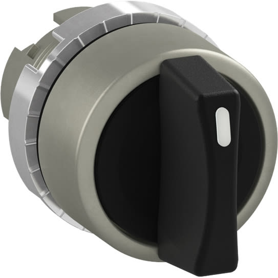 ABB - Boutons tournant 2-POS non-lumineux poignée courte Noir Fixe