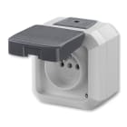 ABB - Prise étanche 2P+T 16A-250V - IP54 - Saillie -Connexion Auto-Grise + capot noir