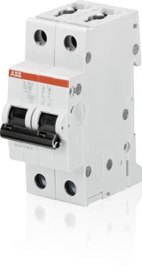 ABB - S200 Disjoncteur modulaire - 2P - 1A - Cbe B - 6000A/10kA (2 modules)-peignable
